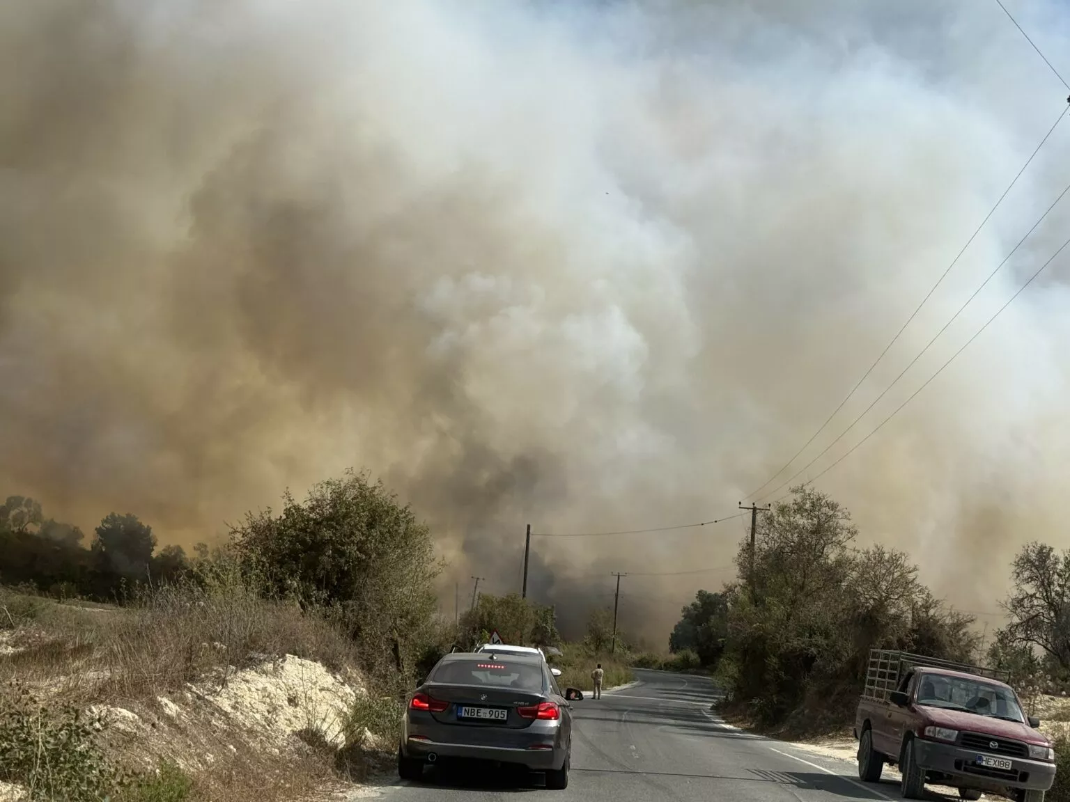 Paphos District Fire Endangers Homes in Tala and Koili Near Historic Monastery