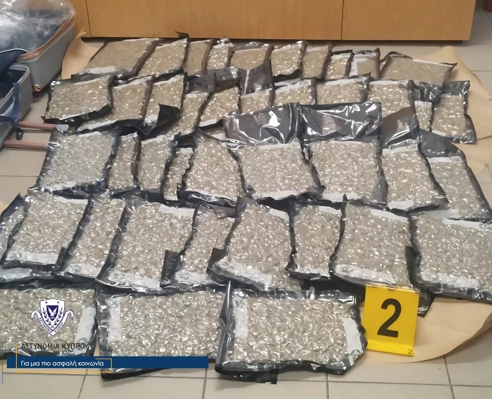 Cannabis — 26-Year-Old Man Arrested at Larnaca Airport with 24kg of Cannabis